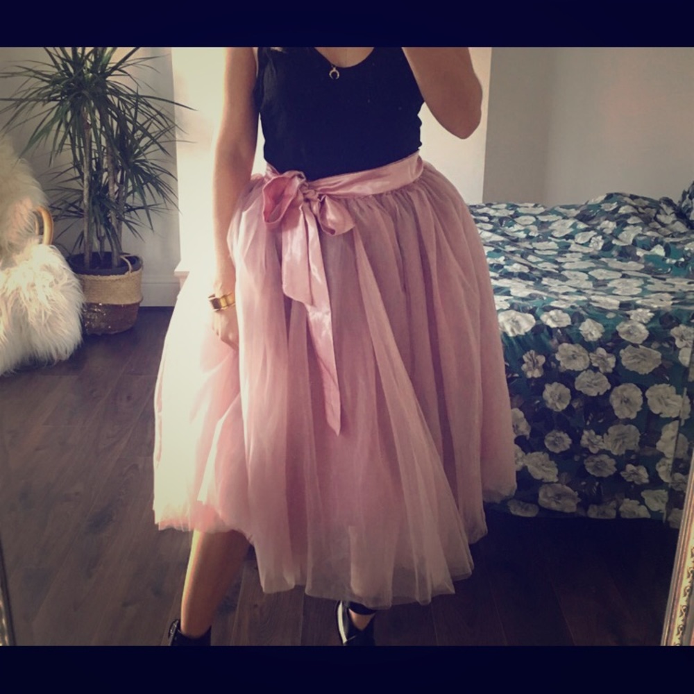 Baby Pink Midi Tulle Tutu Skirt, Size 8